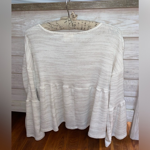 NWOT - Peach Love Boho Waffle Knit Blouse - Picture 2 of 4